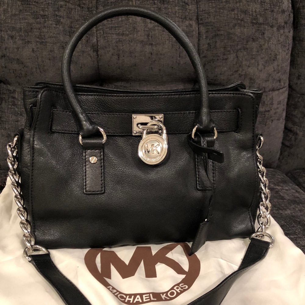 Michael Kors bag black leather silver hardware